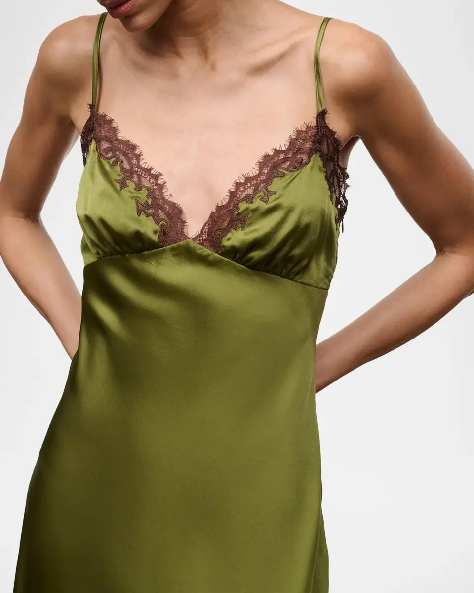 Staud Lara Lace-Trim Silk Dress | Thumbnail 5
