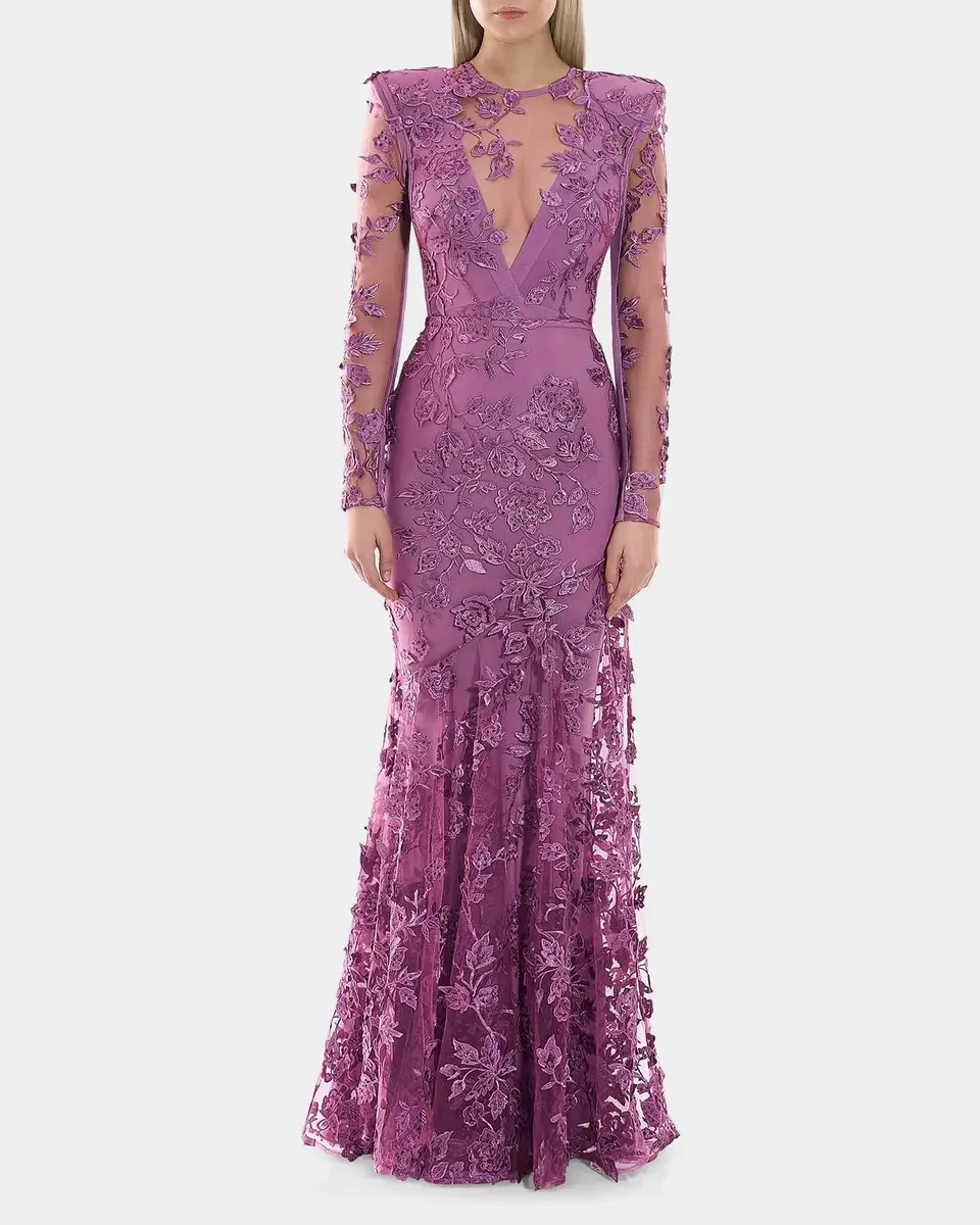 Zhivago Poetry Remains Embroidered Mermaid Gown | Thumbnail 2 Zhivago Poetry Remains Embroidered Mermaid Gown | Thumbnail 2