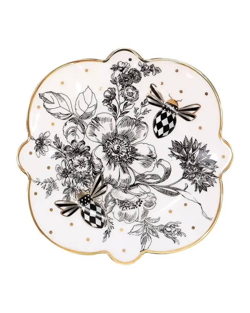 MacKenzie-Childs Bee Toile Bread & Butter Plate
