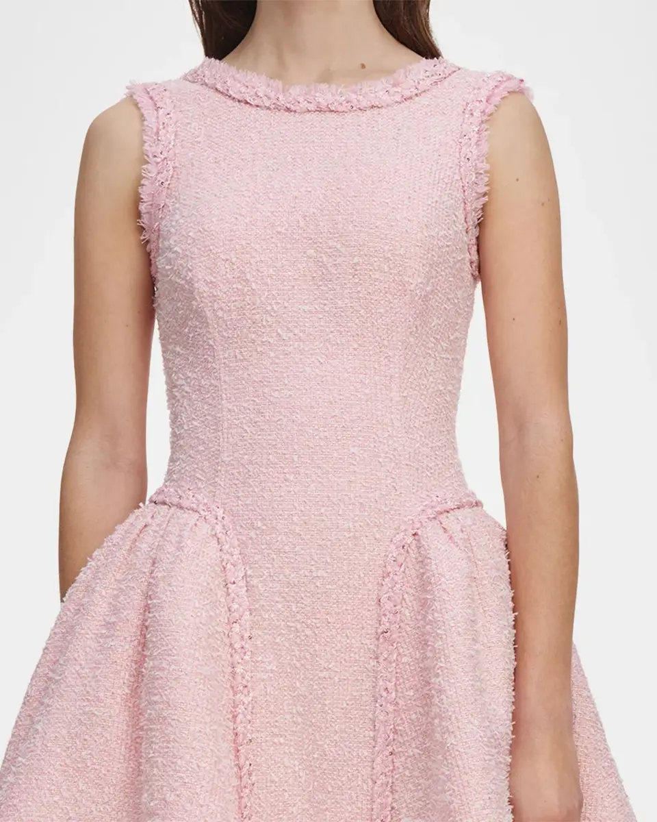 Self-Portrait Boucle Drop-Waist Mini Dress | Thumbnail 5 Self-Portrait Boucle Drop-Waist Mini Dress | Thumbnail 5