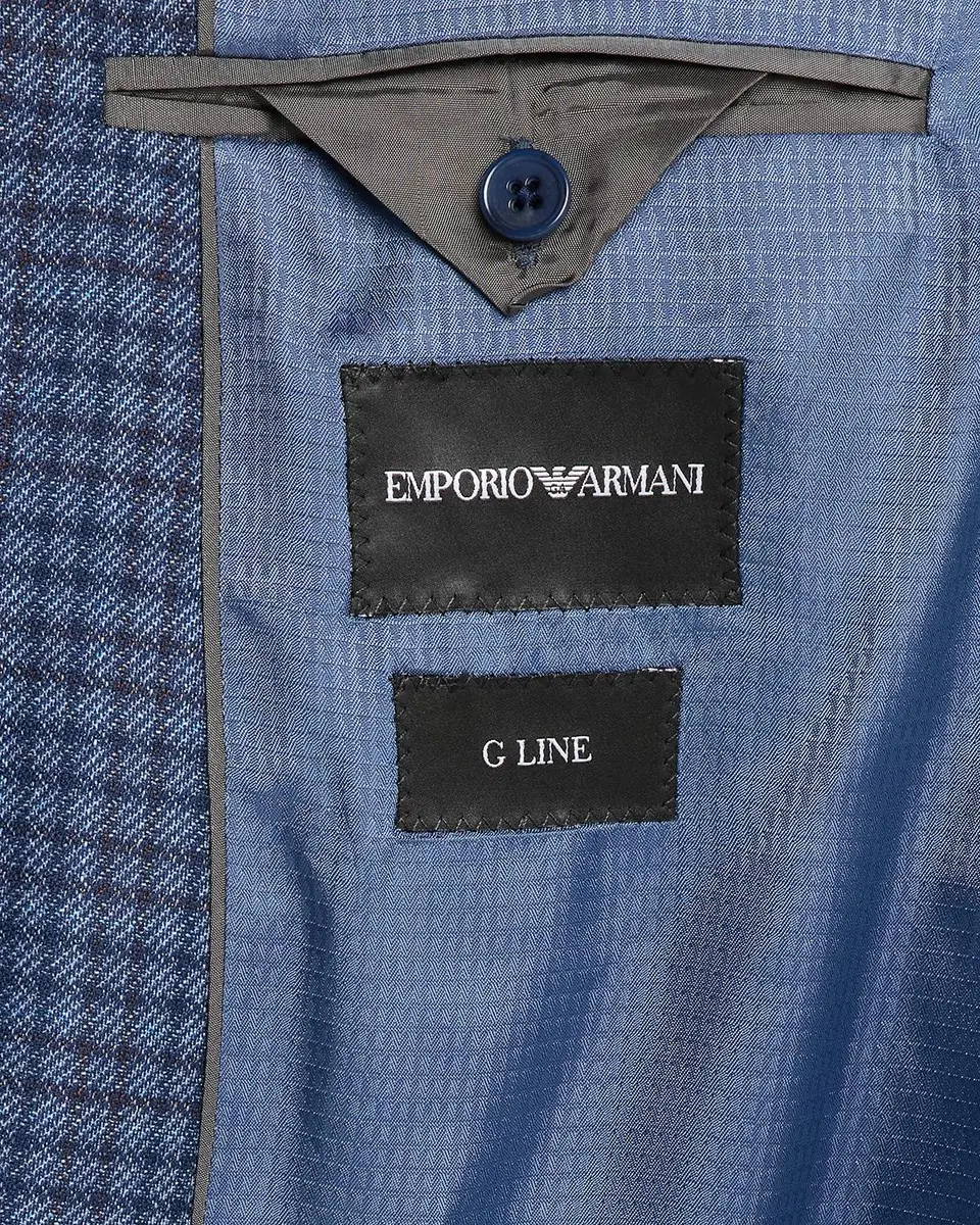Emporio Armani Men's G Line Micro-Plaid Single-Breasted Sport Coat | Thumbnail 6 Emporio Armani Men's G Line Micro-Plaid Single-Breasted Sport Coat | Thumbnail 6
