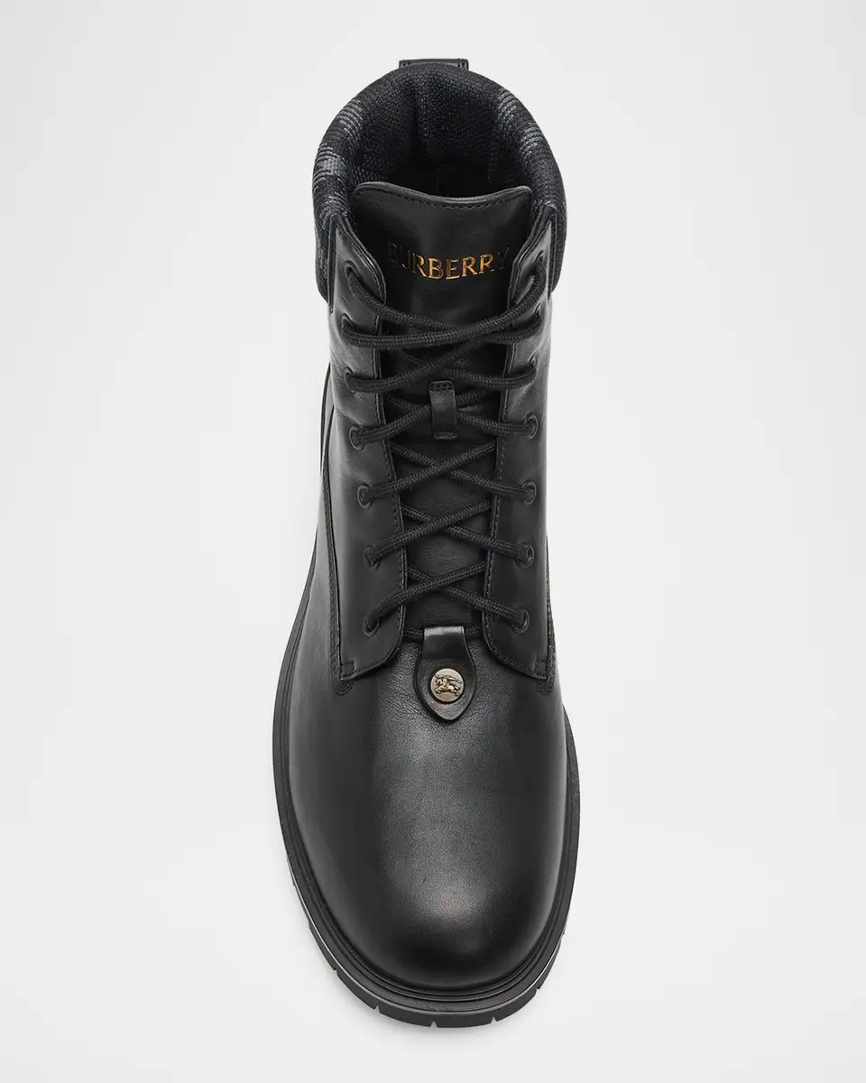 Burberry Men's Durham Leather Combat Boots | Thumbnail 4 Burberry Men's Durham Leather Combat Boots | Thumbnail 4
