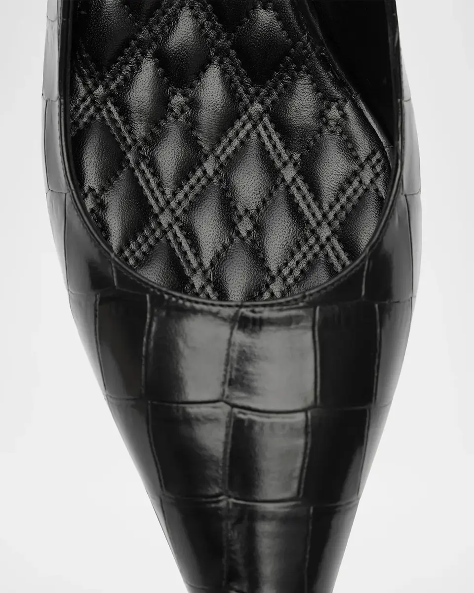 Burberry Dame Crocodile-Embossed Leather Slingback Pumps | Thumbnail 2 Burberry Dame Crocodile-Embossed Leather Slingback Pumps | Thumbnail 2