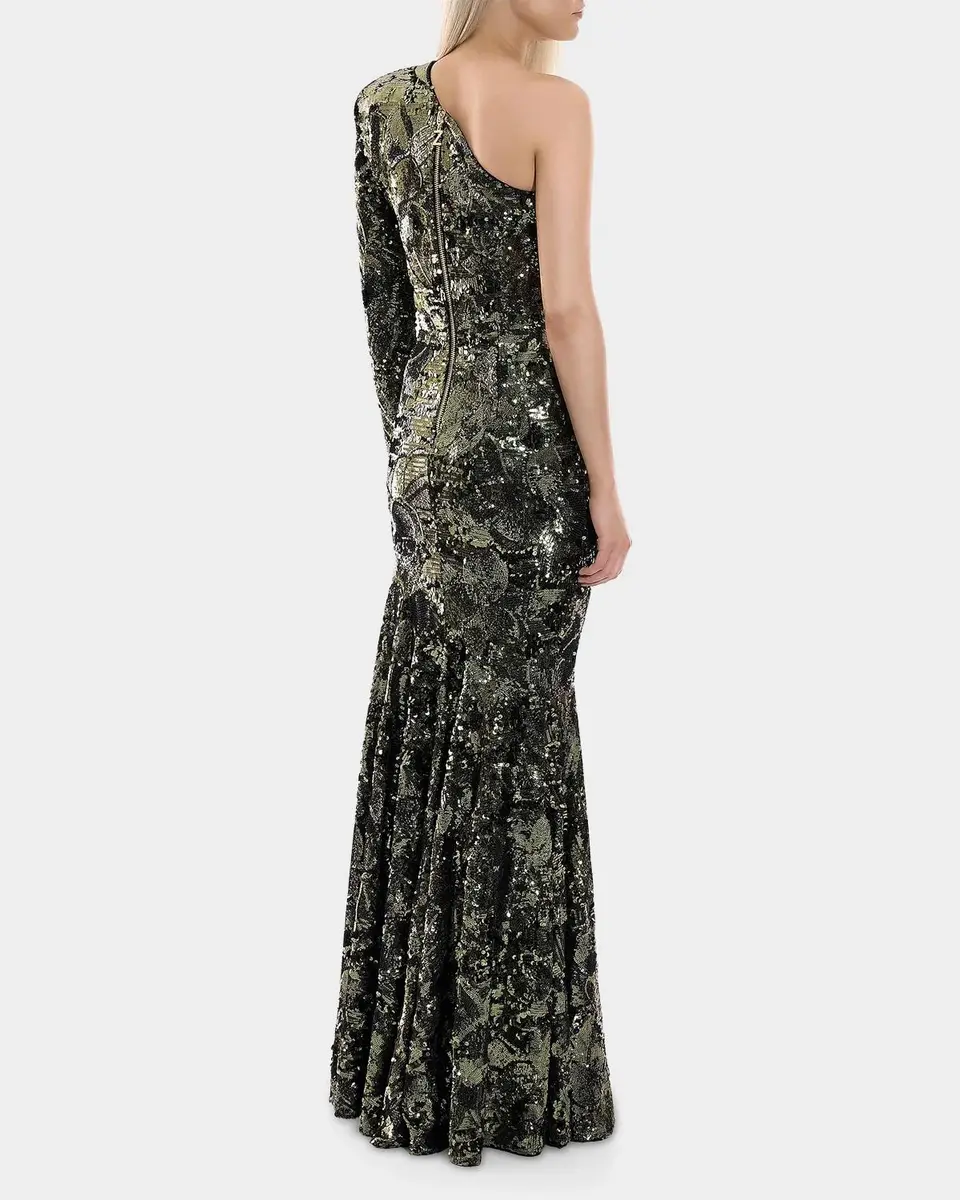 Zhivago This Is Not Her Sequined One-Shoulder Mermaid Gown | Thumbnail 3 Zhivago This Is Not Her Sequined One-Shoulder Mermaid Gown | Thumbnail 3