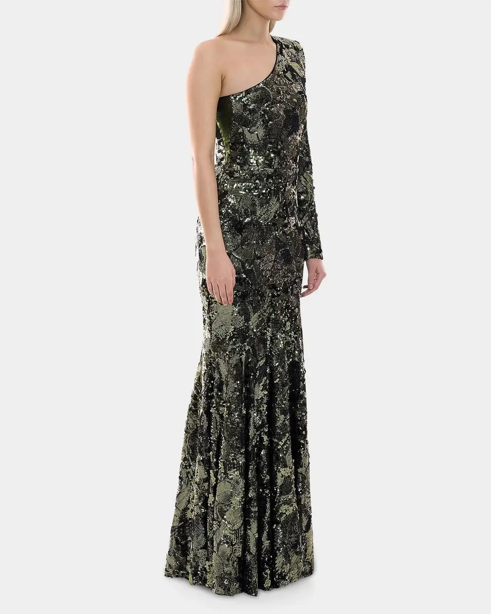 Zhivago This Is Not Her Sequined One-Shoulder Mermaid Gown | Thumbnail 4 Zhivago This Is Not Her Sequined One-Shoulder Mermaid Gown | Thumbnail 4