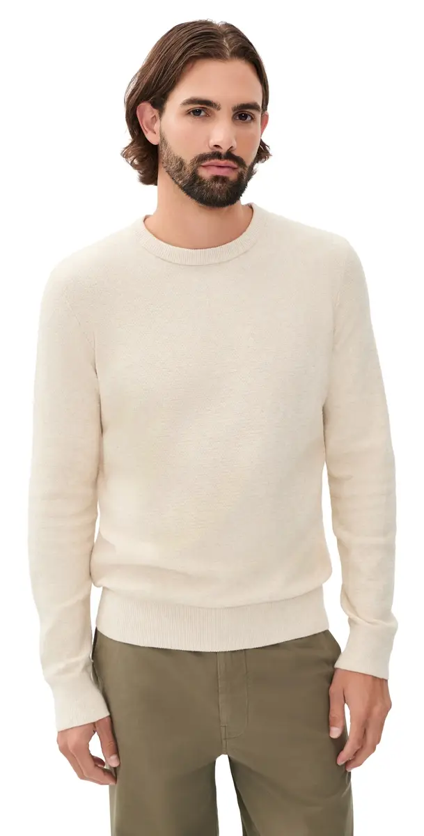 Faherty Jackson Crew Sweater Ivory Sky Feeder M | Image 1 Faherty Jackson Crew Sweater Ivory Sky Feeder M | Image 1