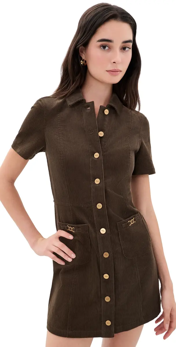 PAIGE Clementine Corduroy Dress Fern | Image 1 PAIGE Clementine Corduroy Dress Fern | Image 1