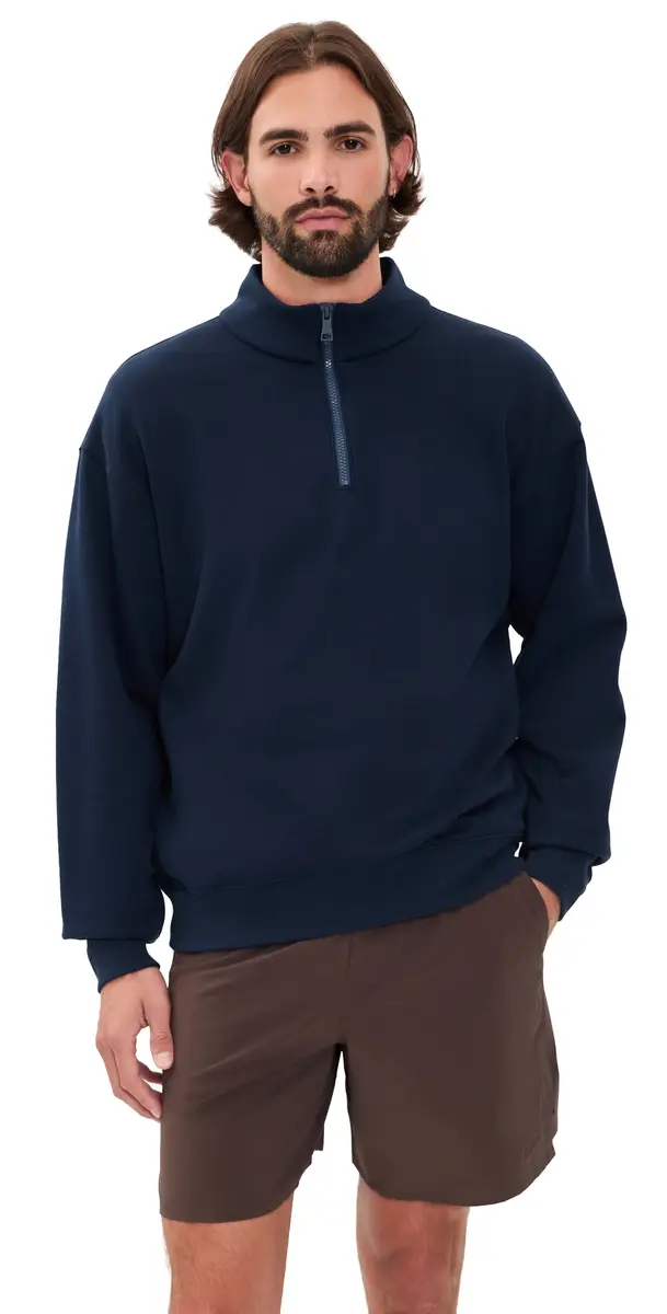 Beyond Yoga uxefleece Half Zip Pullover Nocturnal Navy | Image 1 Beyond Yoga uxefleece Half Zip Pullover Nocturnal Navy | Image 1