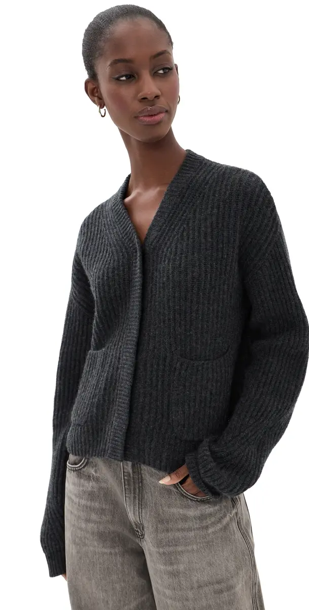 Le Kasha Bresil Cashmere Cardigan Charcoal | Image 1 Le Kasha Bresil Cashmere Cardigan Charcoal | Image 1