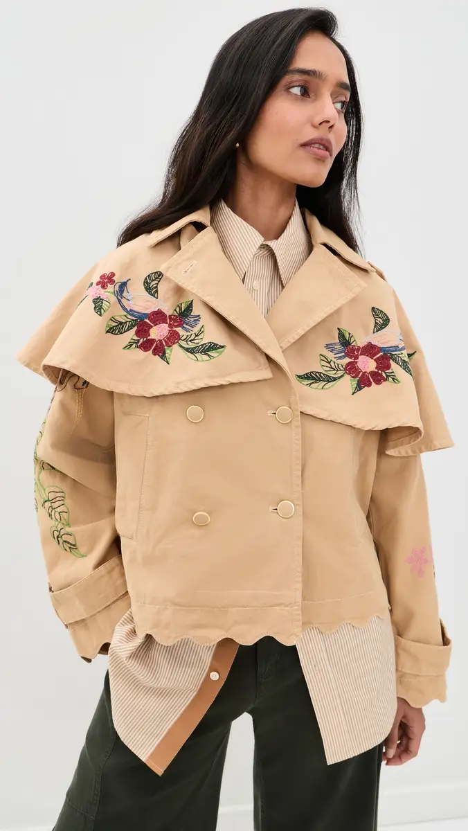 Farm Rio Twill Mini Trench Coat | Thumbnail 2