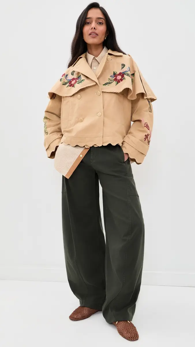 Farm Rio Twill Mini Trench Coat | Thumbnail 5