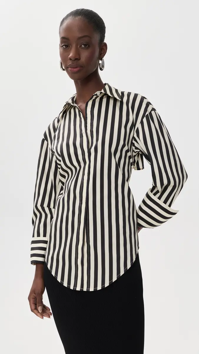 SIMONMILLER Loch Striped Poplin Button Up Top | Thumbnail 2 SIMONMILLER Loch Striped Poplin Button Up Top | Thumbnail 2