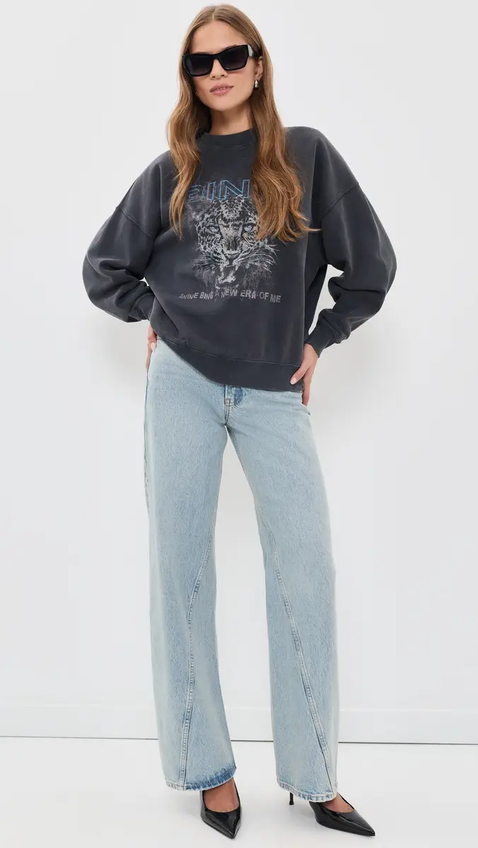 Anine Bing Miles Leopard Muse Sweatshirt | Thumbnail 5 Anine Bing Miles Leopard Muse Sweatshirt | Thumbnail 5