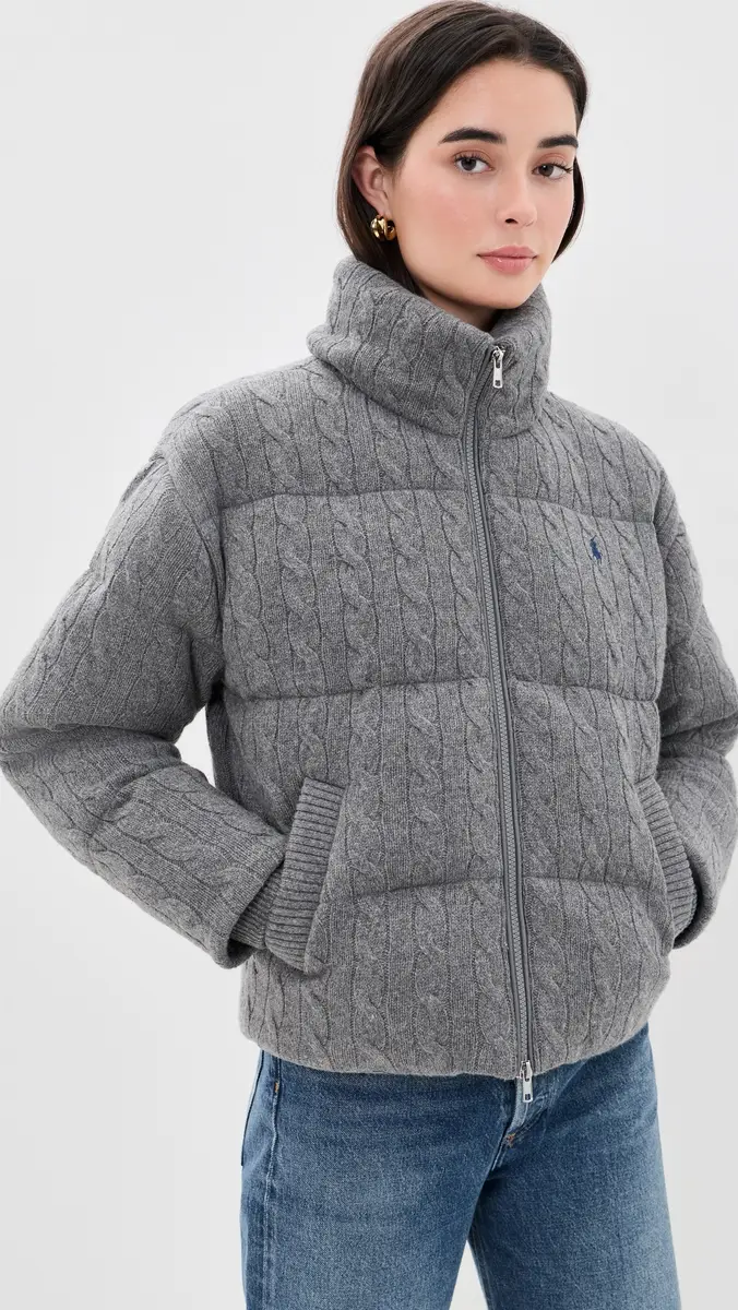 Polo Ralph Lauren Cable Knit Wool Cashmere Puffer Jacket | Thumbnail 2 Polo Ralph Lauren Cable Knit Wool Cashmere Puffer Jacket | Thumbnail 2