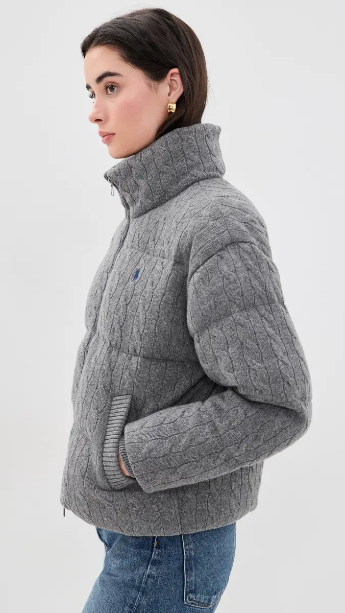 Polo Ralph Lauren Cable Knit Wool Cashmere Puffer Jacket | Thumbnail 4 Polo Ralph Lauren Cable Knit Wool Cashmere Puffer Jacket | Thumbnail 4
