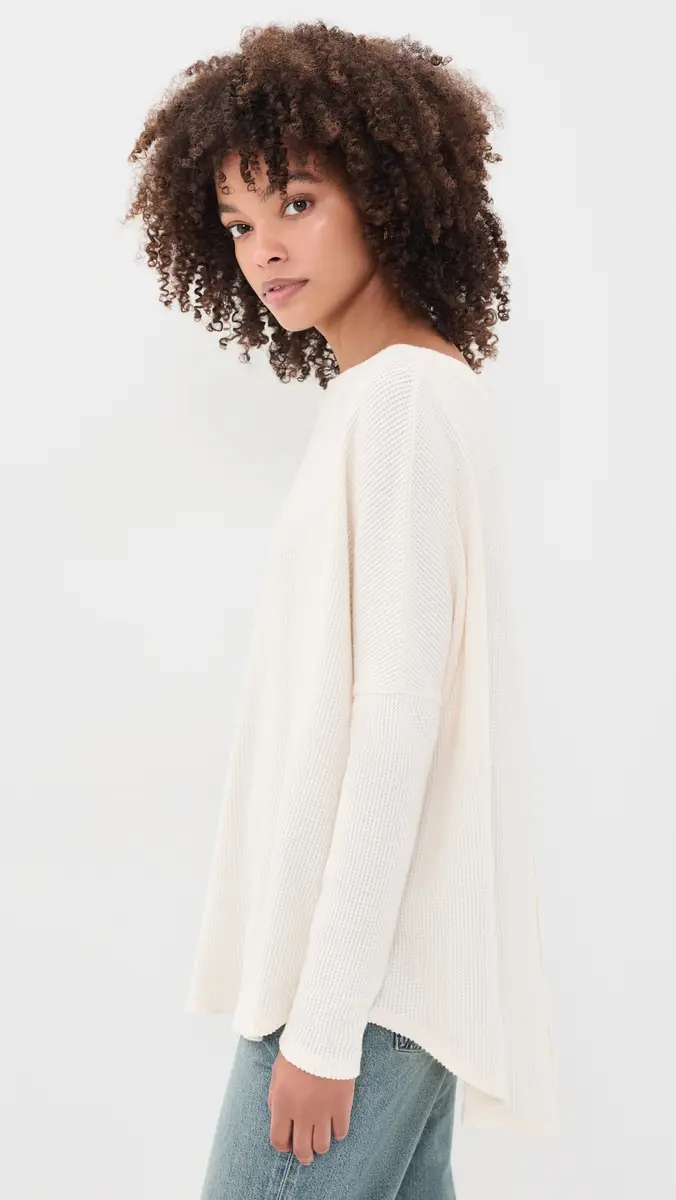 Free People Latte Blues Thermal Top | Thumbnail 4 Free People Latte Blues Thermal Top | Thumbnail 4