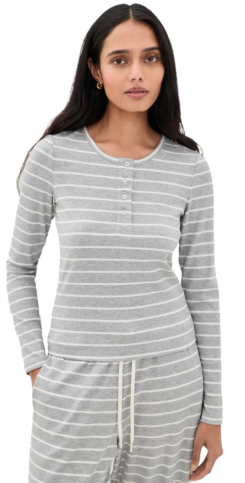 The Perfect Ribbed Henley Tee The Perfect Ribbed Henley Tee