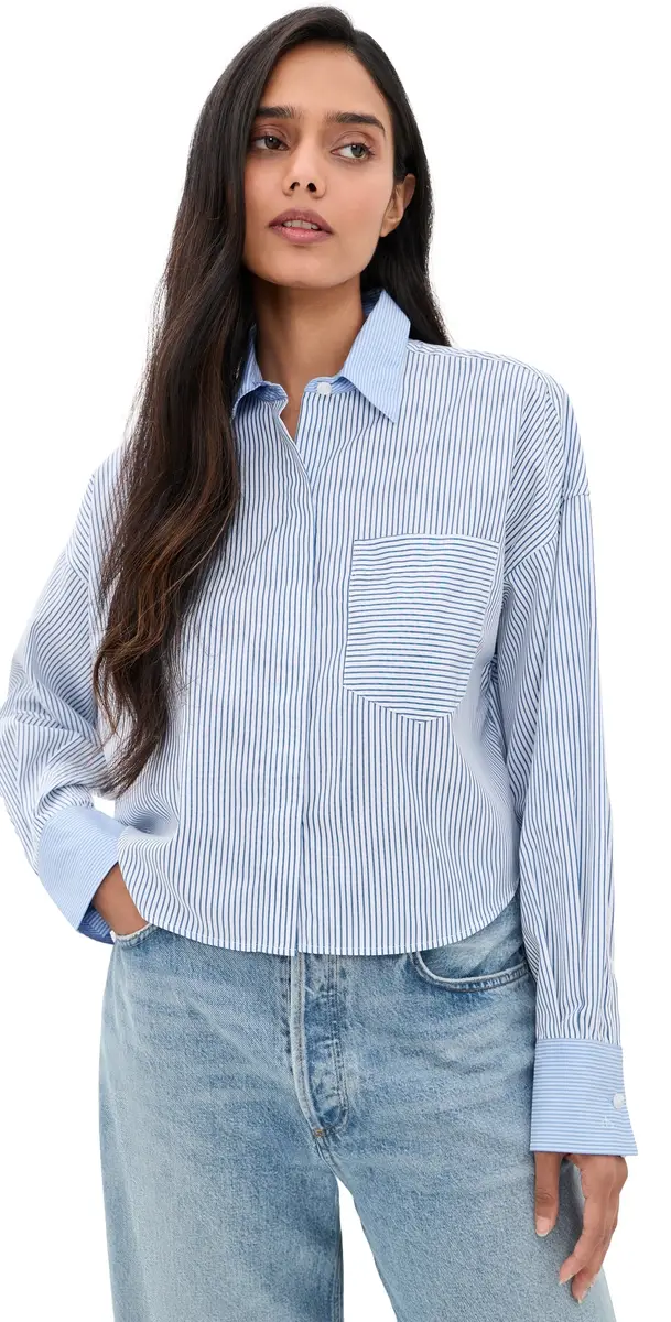 rag & bone Marin Multi Stripe Poplin Shirt