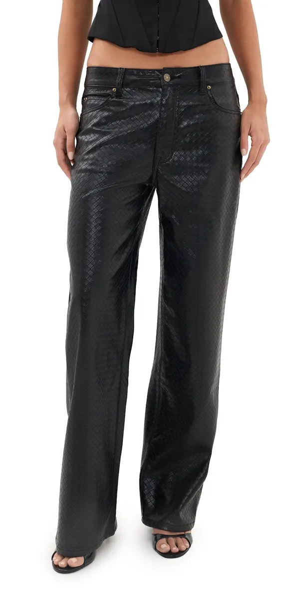 LIONESS Top odel Faux Leather Pants Noir | Image 1 LIONESS Top odel Faux Leather Pants Noir | Image 1