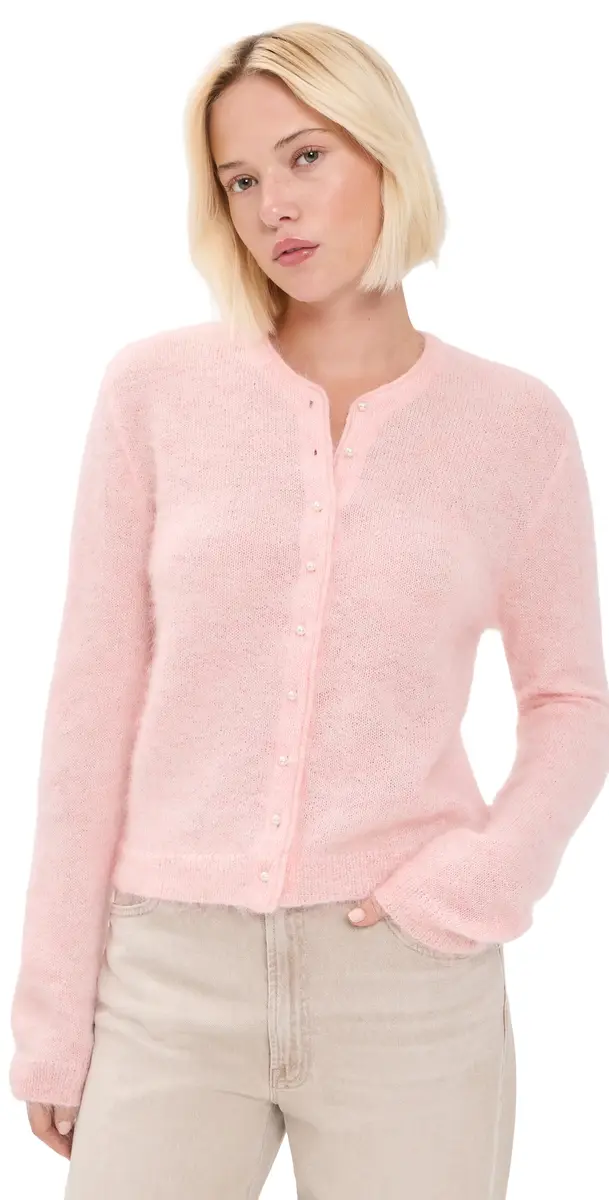 Mother The Cropped ohair Cardigan Powder | Image 1 Mother The Cropped ohair Cardigan Powder | Image 1
