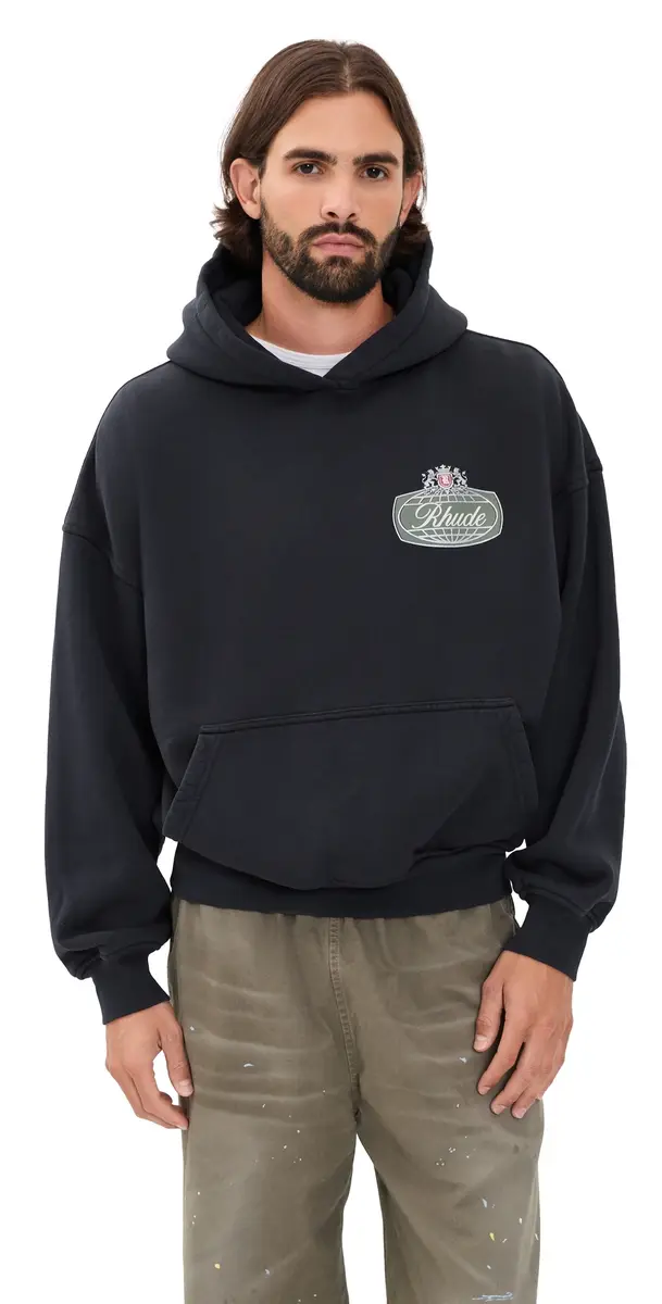 Rhude Desert Crest Hoodie Vtg Black/ilver | Image 1 Rhude Desert Crest Hoodie Vtg Black/ilver | Image 1