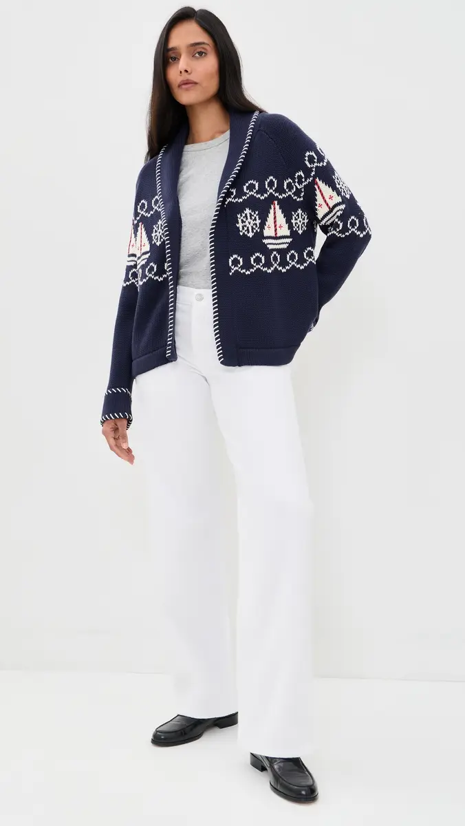 Marea Nautical Intarsia Shawl Cardigan | Thumbnail 5