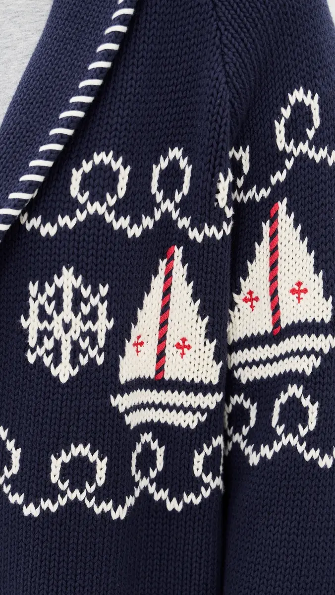 Marea Nautical Intarsia Shawl Cardigan | Thumbnail 6