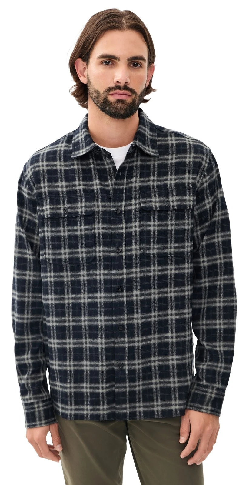Plaid Double Flap Pocket Shirt