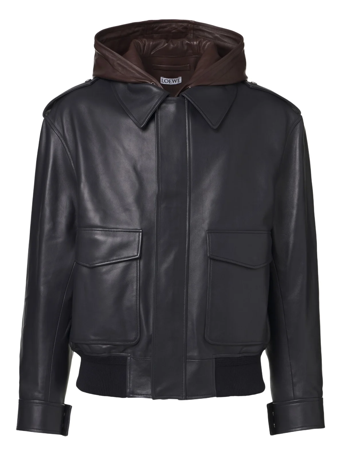 Loewe Hooded leather jacket