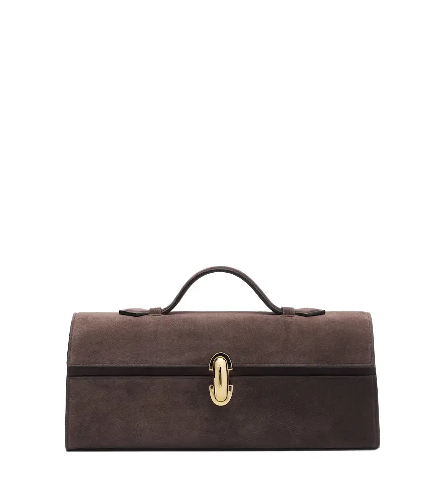 Savette Symmetry Slim suede top-handle bag | Image 1 Savette Symmetry Slim suede top-handle bag | Image 1