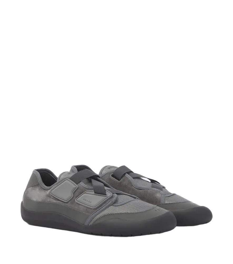 Prada Speedrock suede-trimmed sneakers | Image 1 Prada Speedrock suede-trimmed sneakers | Image 1