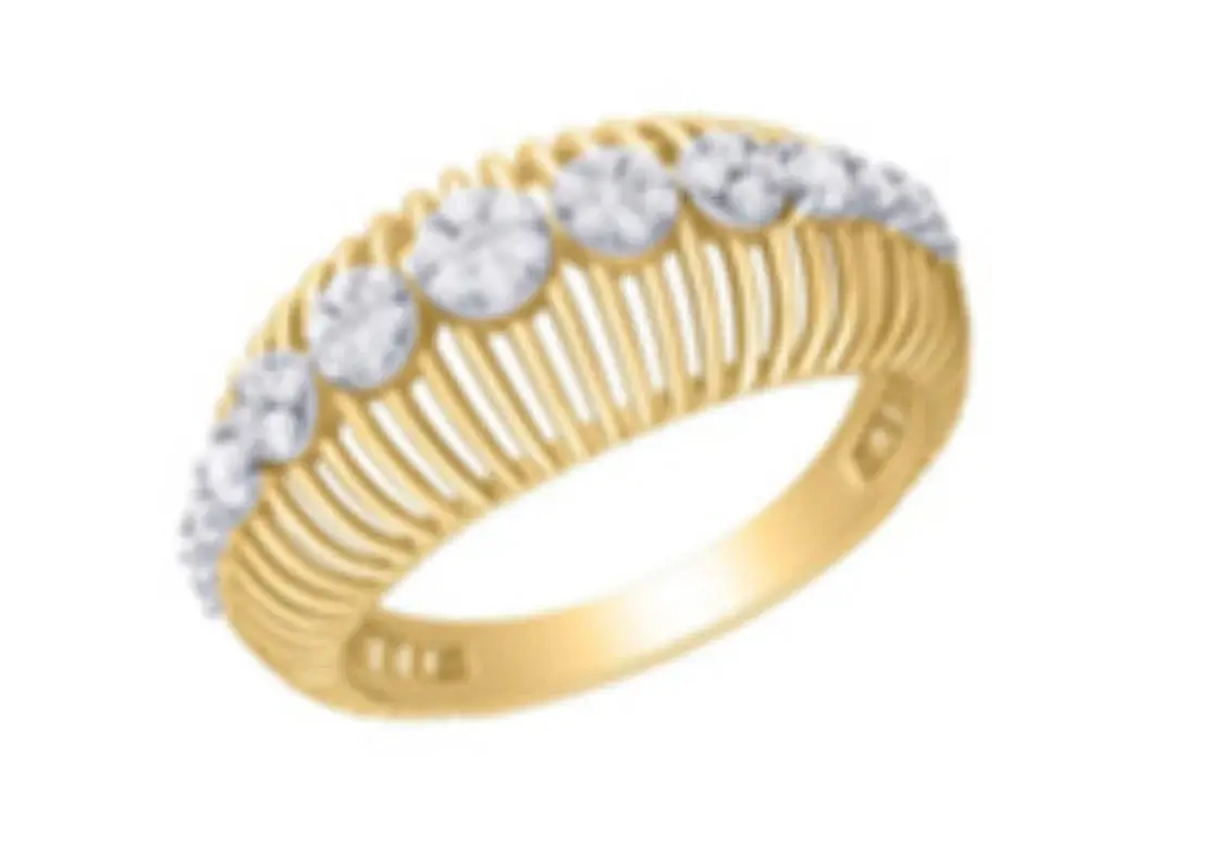 Wish Fine Jewelry 0.32ct Diamond 18K Gold Dome Ring | Image 1 Wish Fine Jewelry 0.32ct Diamond 18K Gold Dome Ring | Image 1