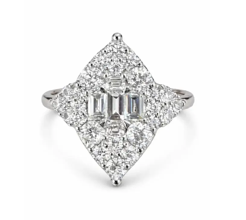 Wish Fine Jewelry 0.98ct Diamond 18K Gold Star Ring
