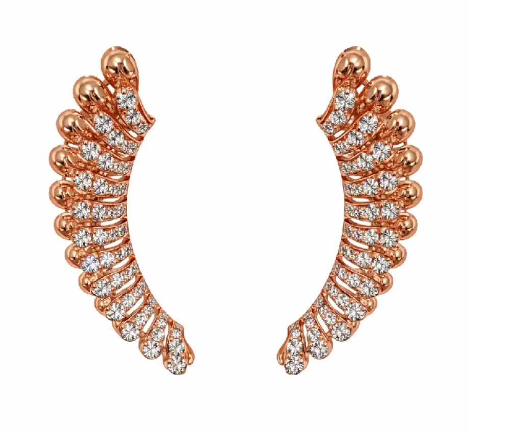 Wish Fine Jewelry 2.52ct Diamond 18K Gold Wing Earrings | Image 1 Wish Fine Jewelry 2.52ct Diamond 18K Gold Wing Earrings | Image 1