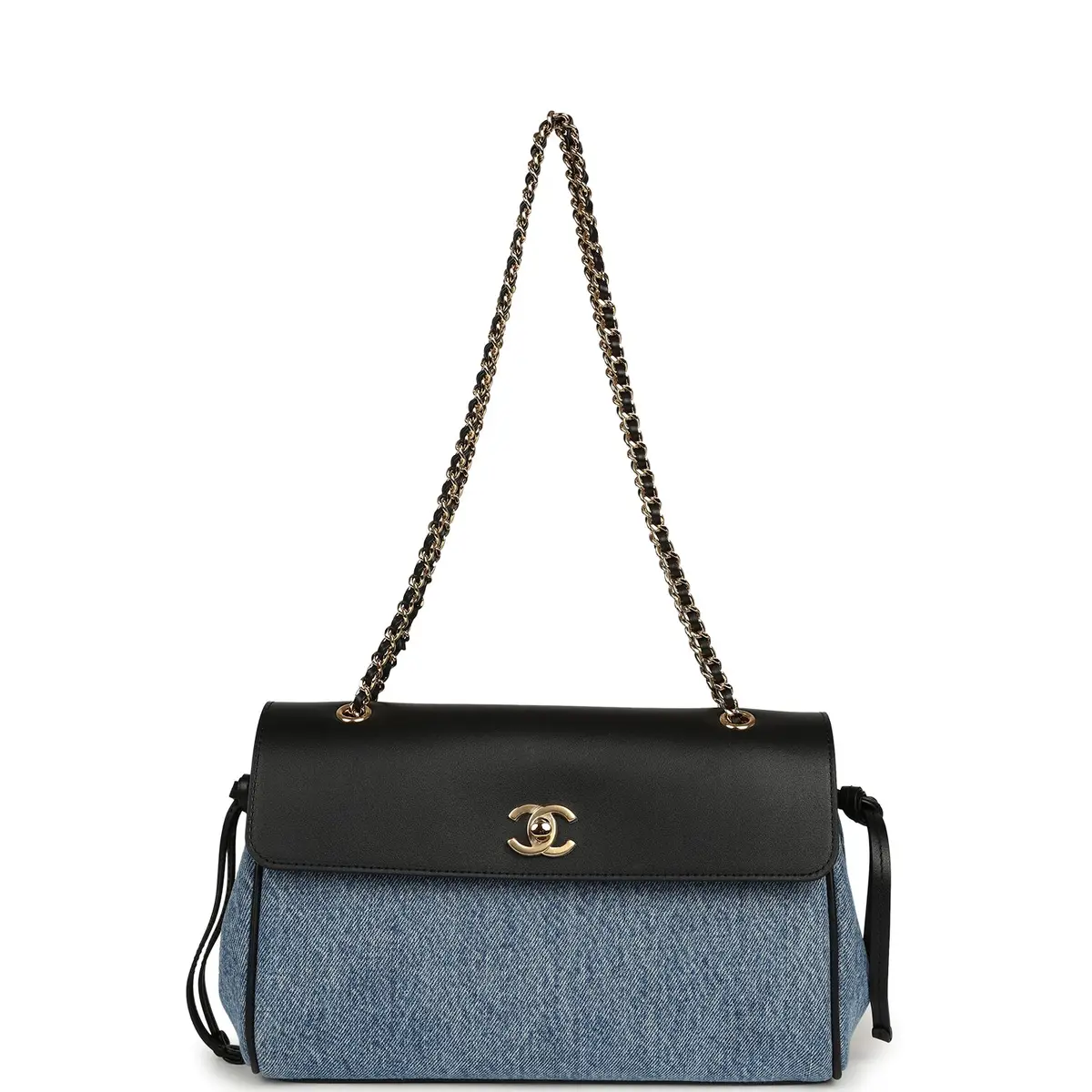 Chanel Chanel "Urban Essential" Flap Bag Blue Denim, Black Calfskin Gold Hardware | Thumbnail 7
