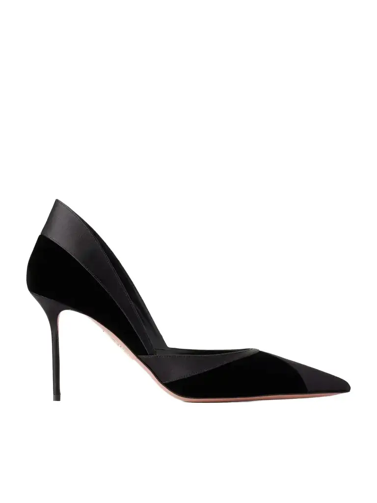 Aquazzura Shadow 85 Velvet And Satin Pumps