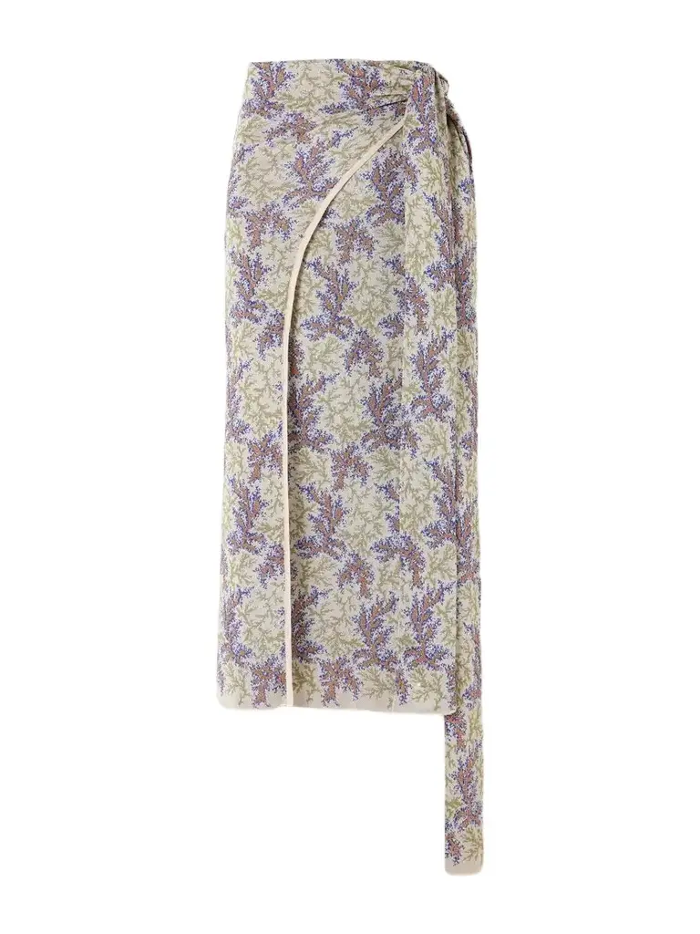 Rabanne Wrap Jacquard Midi Skirt