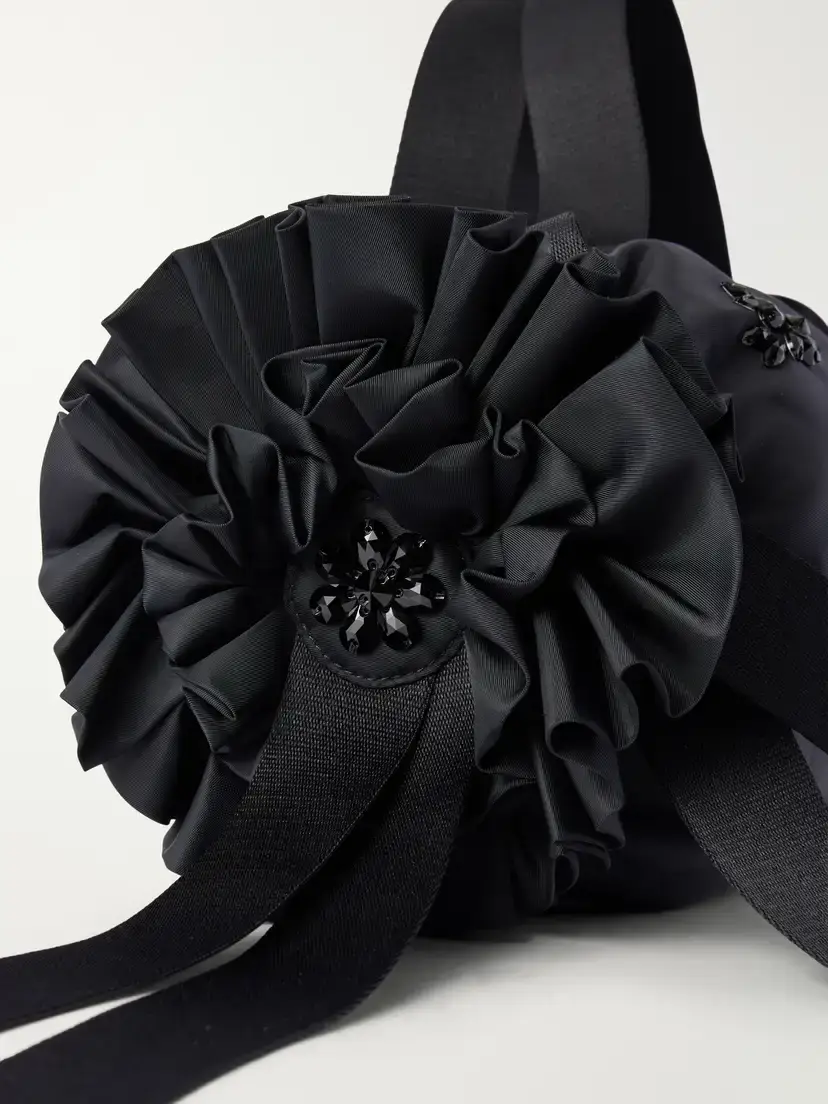 Simone Rocha Double Ribbon Rosette Crystal-embellished Satin Shoulder Bag | Thumbnail 5 Simone Rocha Double Ribbon Rosette Crystal-embellished Satin Shoulder Bag | Thumbnail 5