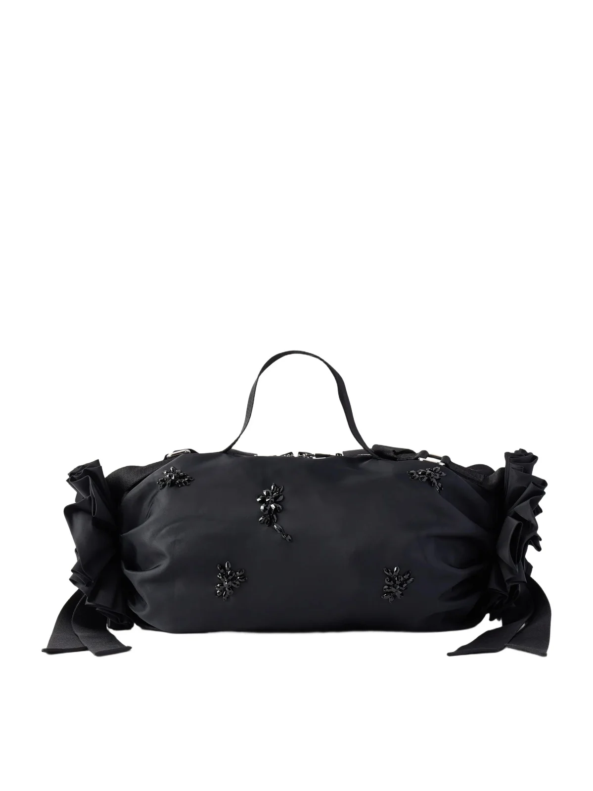 Double Ribbon Rosette Crystal-embellished Satin Shoulder Bag Double Ribbon Rosette Crystal-embellished Satin Shoulder Bag