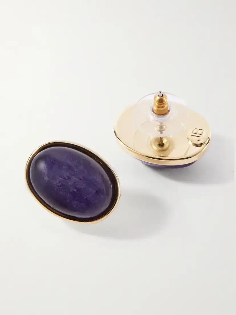 Jennifer Behr Elaine Gold-tone Amethyst Earrings | Thumbnail 3