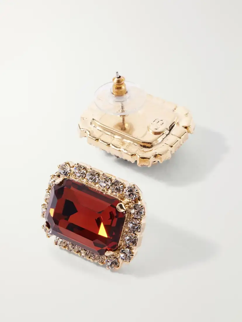Jennifer Behr Diana Gold-plated Topaz And Crystal Earrings - Orange | Thumbnail 3 Jennifer Behr Diana Gold-plated Topaz And Crystal Earrings - Orange | Thumbnail 3