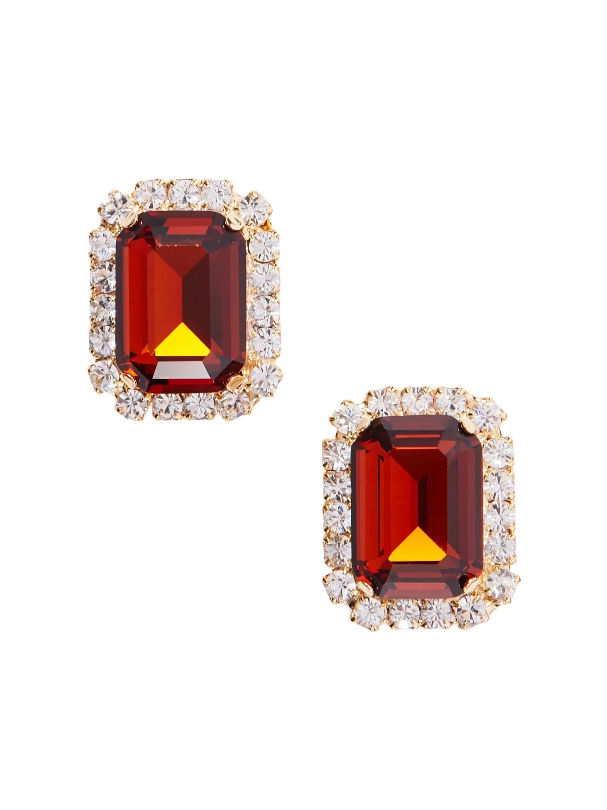 Jennifer Behr Diana Gold-plated Topaz And Crystal Earrings - Orange