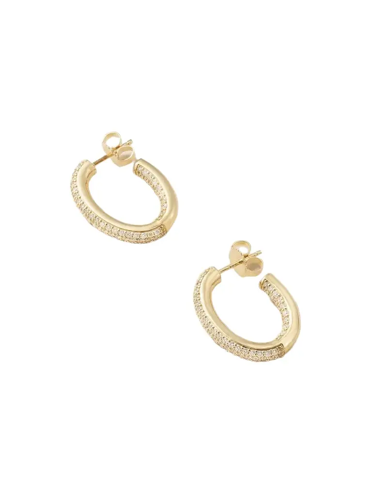 Sydney Evan Tube 14-karat Gold Diamond Medium Hoop Earrings | Image 1 Sydney Evan Tube 14-karat Gold Diamond Medium Hoop Earrings | Image 1