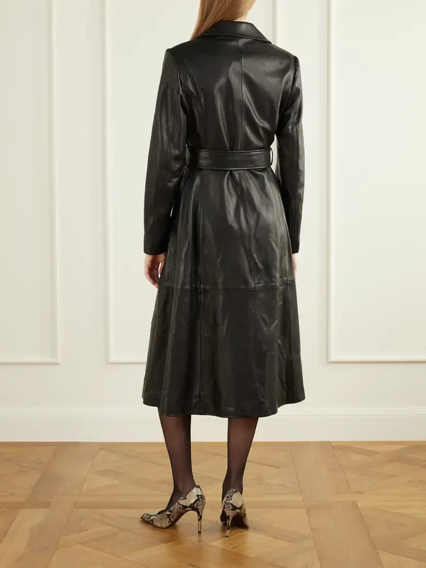 Nour Hammour Camden Belted Leather Coat | Thumbnail 3 Nour Hammour Camden Belted Leather Coat | Thumbnail 3