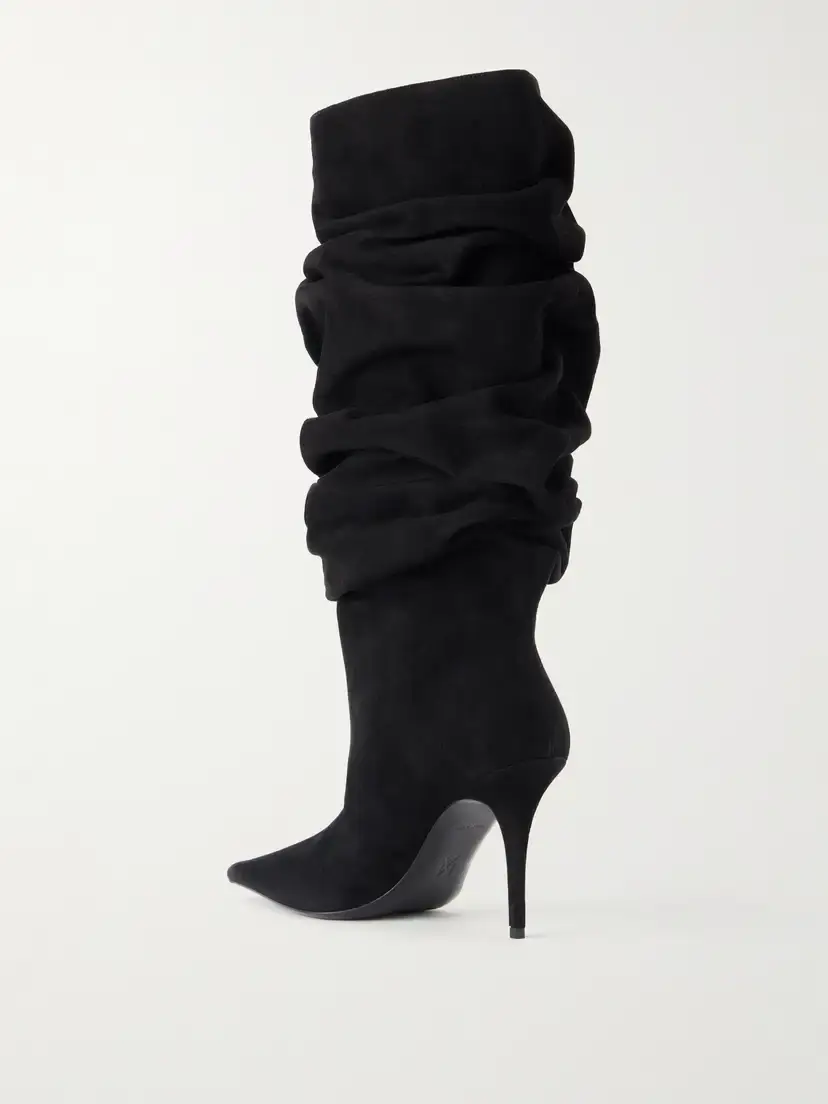 Amina Muaddi Anok 90 Suede Boots | Thumbnail 3 Amina Muaddi Anok 90 Suede Boots | Thumbnail 3