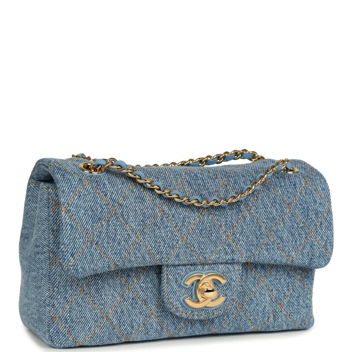 Chanel Chanel Mini "Souplissimo" Flap Bag Blue Denim Gold Hardware | Thumbnail 2 Chanel Chanel Mini "Souplissimo" Flap Bag Blue Denim Gold Hardware | Thumbnail 2