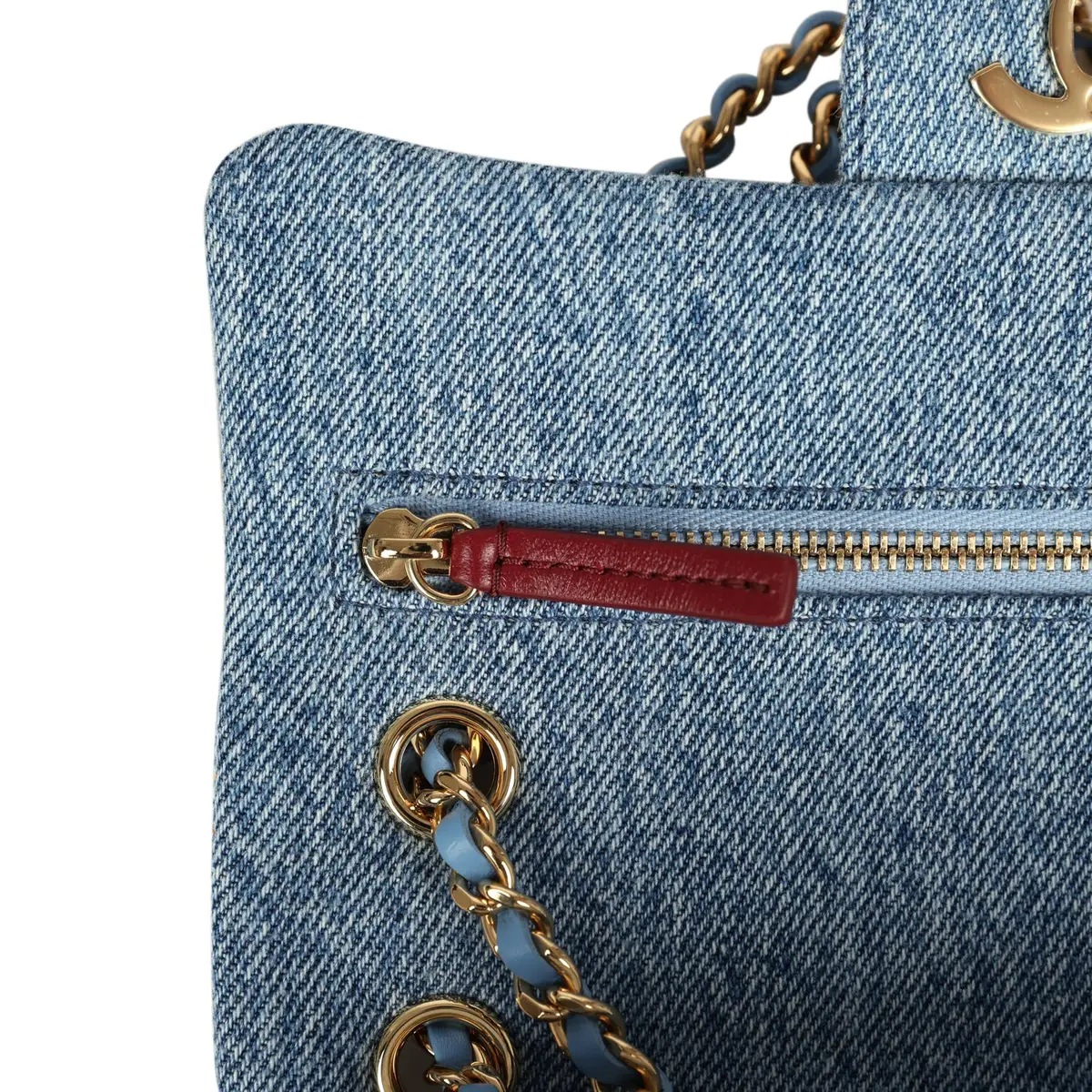Chanel Chanel Mini "Souplissimo" Flap Bag Blue Denim Gold Hardware | Thumbnail 8 Chanel Chanel Mini "Souplissimo" Flap Bag Blue Denim Gold Hardware | Thumbnail 8