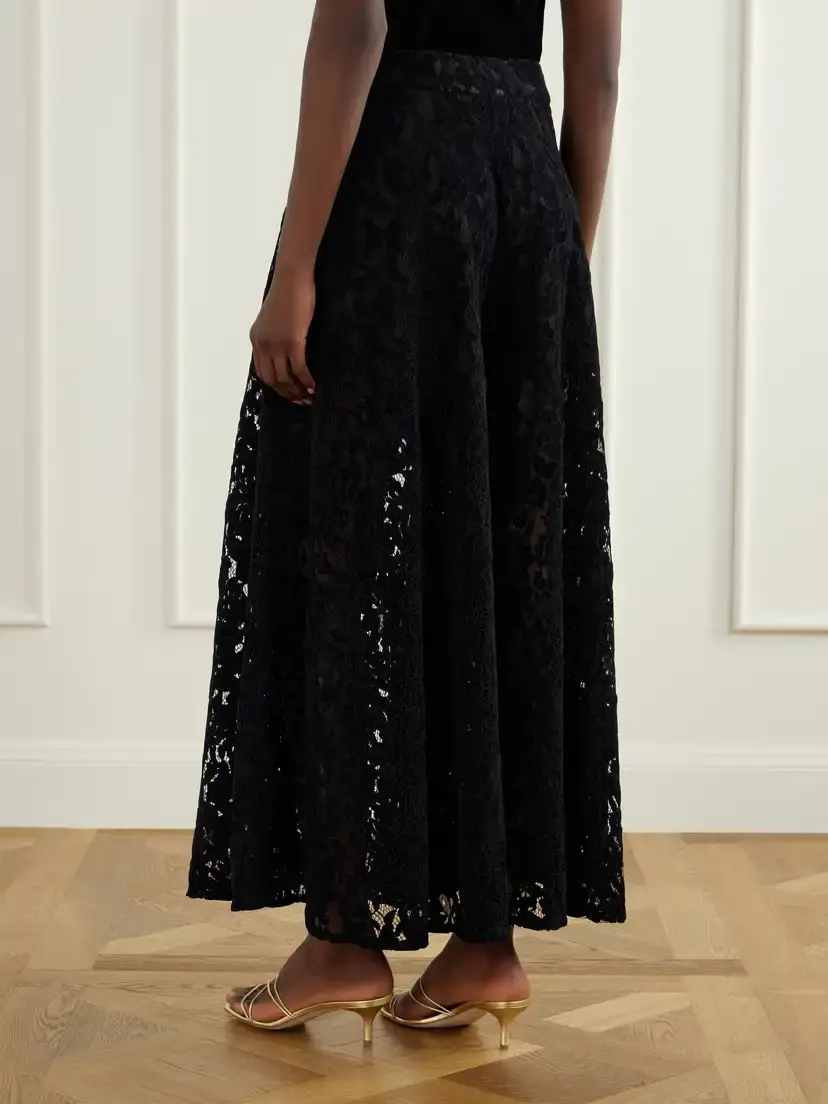 Loretta Caponi Vittoria Velvet Lace High-waist Wide-leg Pants | Thumbnail 4 Loretta Caponi Vittoria Velvet Lace High-waist Wide-leg Pants | Thumbnail 4