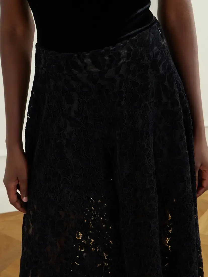 Loretta Caponi Vittoria Velvet Lace High-waist Wide-leg Pants | Thumbnail 5 Loretta Caponi Vittoria Velvet Lace High-waist Wide-leg Pants | Thumbnail 5