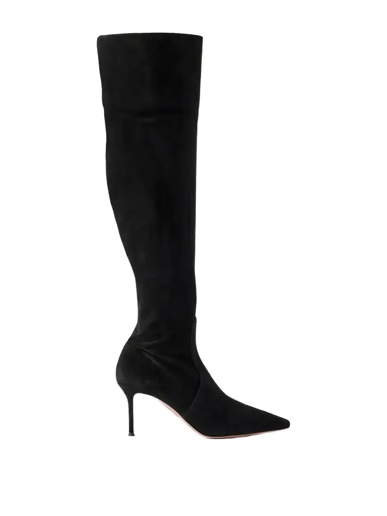 Aquazzura Vespera 75 Suede Boots | Image 1 Aquazzura Vespera 75 Suede Boots | Image 1